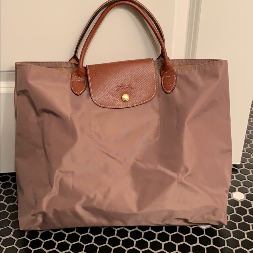 New Longchamp Le Pliage open tote - beige